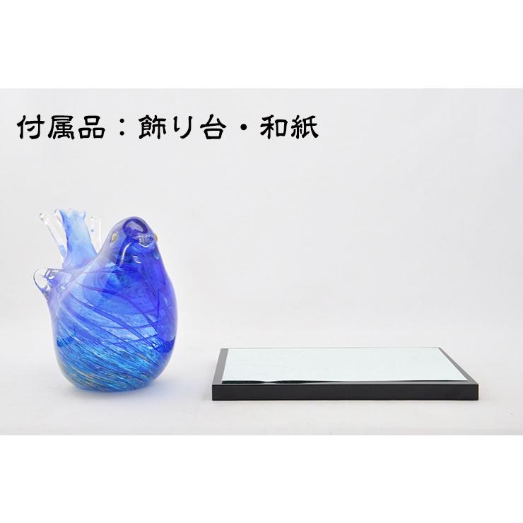 ガラスの青い鳥 LA-49 ガラス細工 安部朝和作 博多びーどろ粋工房