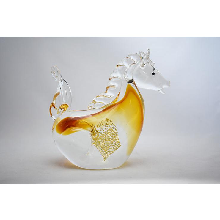 干支 午 置物 馬 オブジェ 2026年 干支飾り SE-074 : ガラス工房粋工房