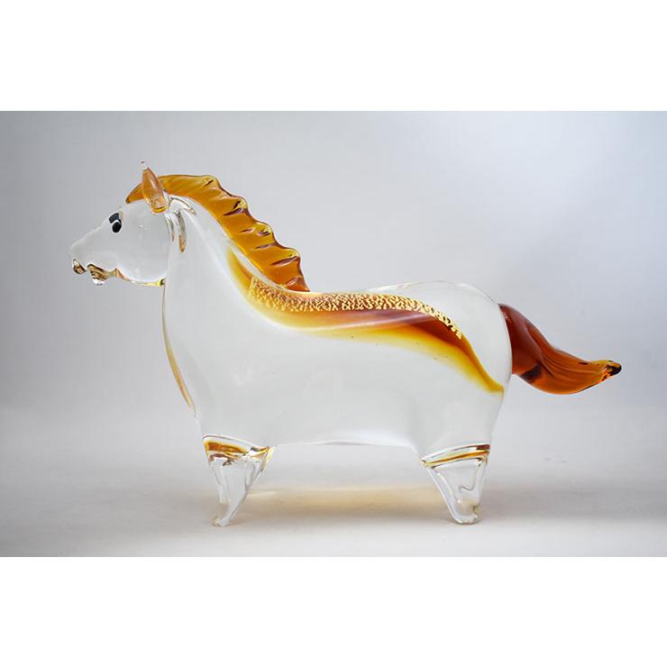 干支 午 置物 馬 オブジェ 2026年 干支飾り SE-075 : ガラス工房粋工房