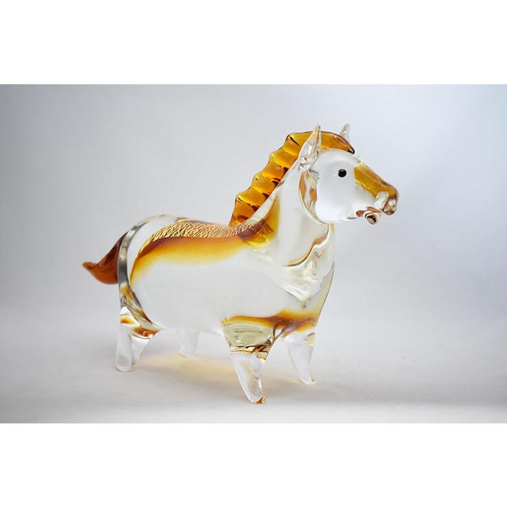 干支 午 置物 馬 オブジェ 2026年 干支飾り SE-075 : ガラス工房粋工房