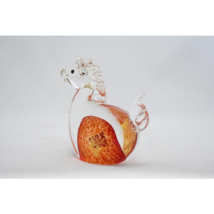 干支 午 置物 馬 オブジェ 2026年 干支飾り SE-076RE : ガラス工房粋