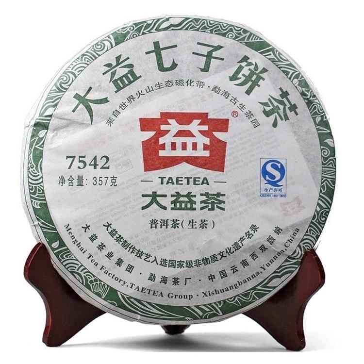 本場中国雲南省産の健康プーアル茶（プアール茶/プーアール茶/黒茶）「大益七子餅茶7542（生茶） 2011年」茶餅 357g｜suikouenchaya