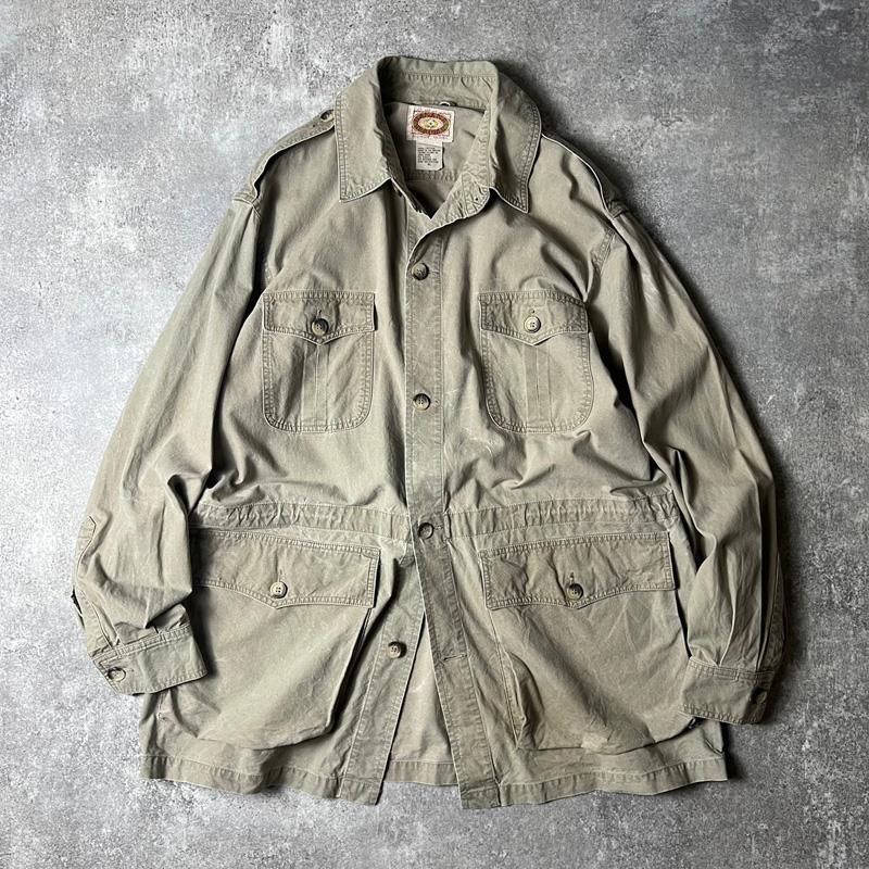 希少/旧タグ/80's/BANANA REPUBLIC/サファリ/ベスト/カーキ系【L 希少/旧タグ/80's/BANANA REPUBLIC/サファリ/ベスト/カーキ系【L
