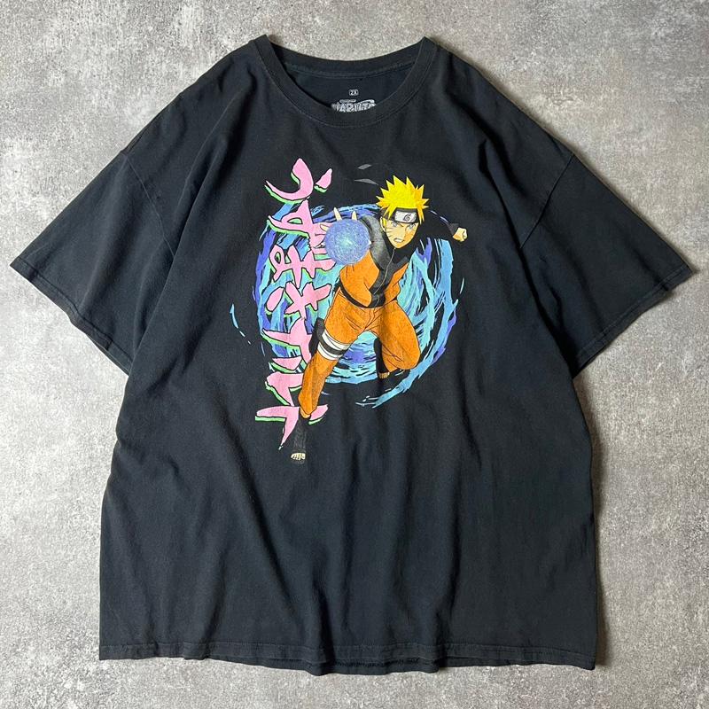 00s NARUTO 疾風伝 ナルト 螺旋丸 プリント 半袖 Tシャツ 2XL / 00年代 