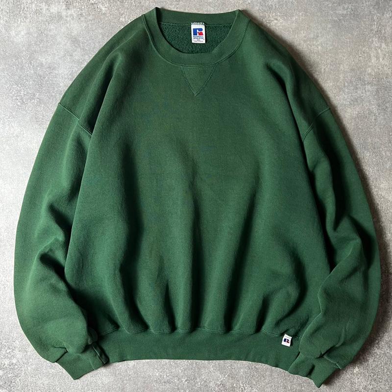 90s RUSSELL 無地 前V スウェット トレーナー XXL / 90年代 