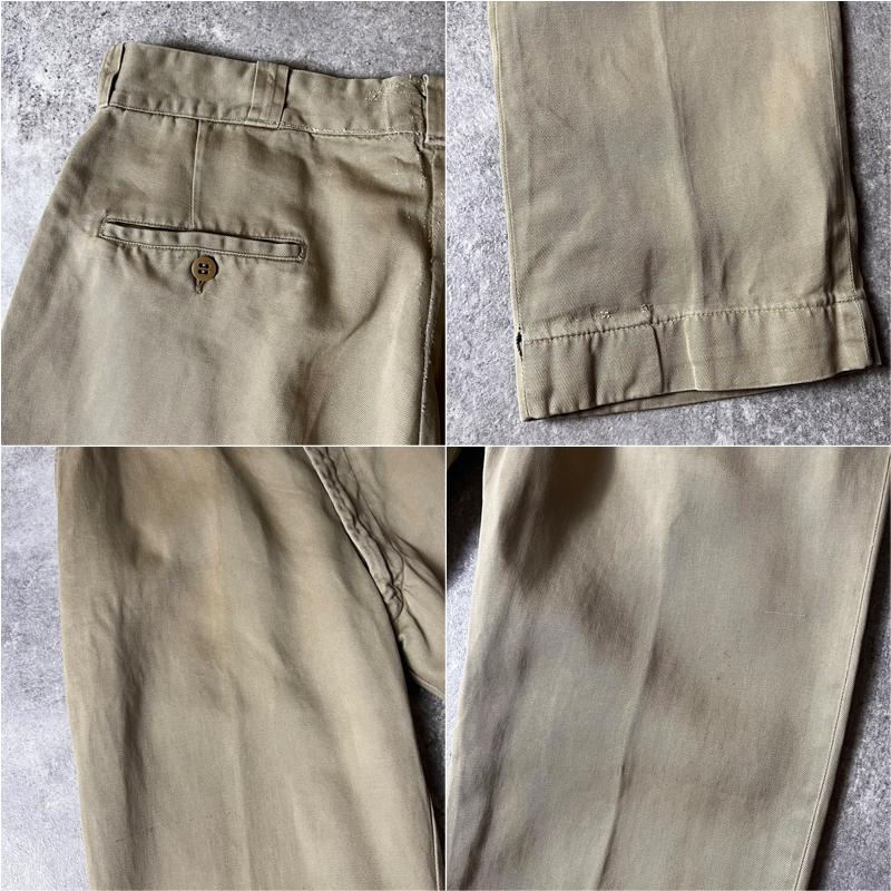 60s US ARMY 米軍実物 ノータック コットン チノ パンツ / 60 60s US ARMY 米軍実物 ノータック コットン チノ パンツ / 60