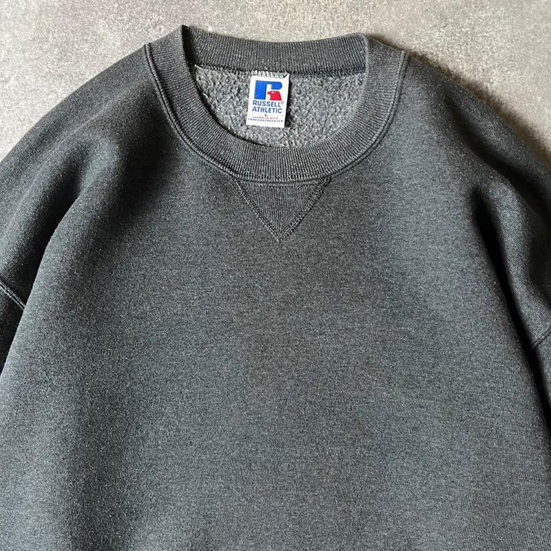 Russell Athletic 90s USA製 RUSSELL 無地 前V スウェット トレーナー 