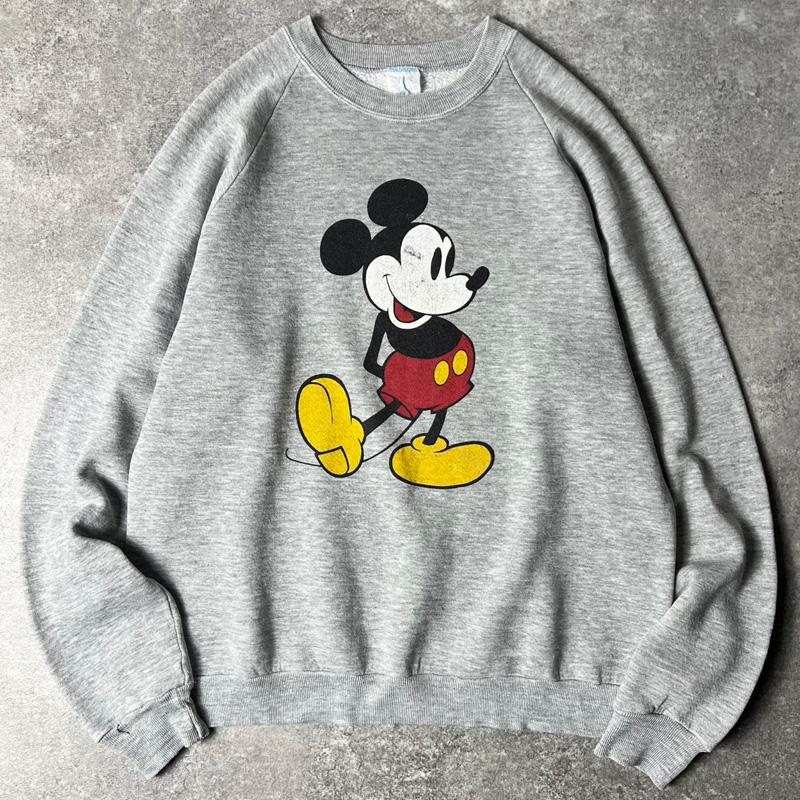 80s ディズニー オフィシャル ミッキー プリント スウェット 