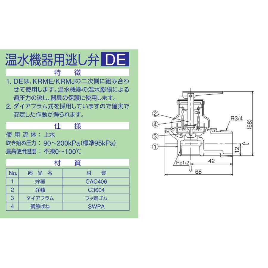 兼工業 DE20 温水機器用逃し弁｜suisainet｜02