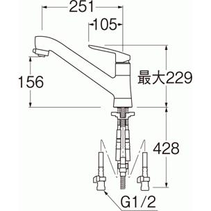 SAN-EI　エコシングル水栓　K87121E2TJV
