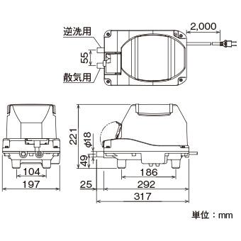 浄化槽用エアーポンプ MX80N : 水彩ねっと - 通販 - Yahoo!ショッピング