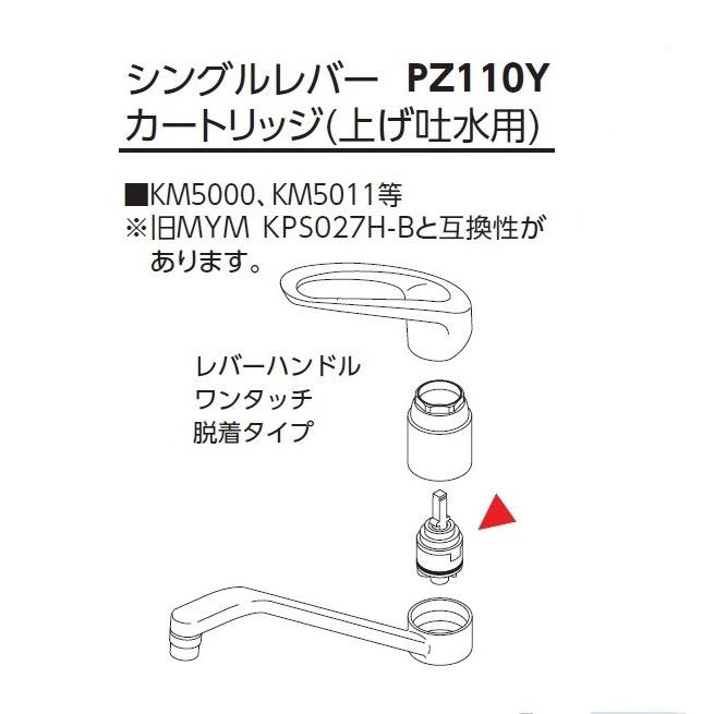KVK シングルレバーカートリッジ PZ110Y（上げ吐水用）｜suisainet｜02