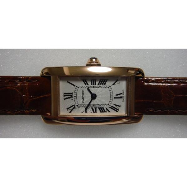 Cartier タンク アメリカン K18PGケース SMサイズ レザーストラップ　W2607456｜suisho