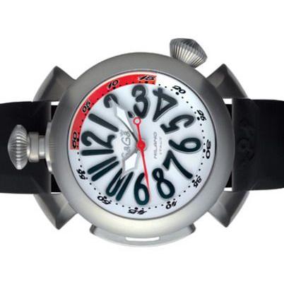 GAGA MILANO ガガミラノ DIVING ダイビング PVD加工チタンケース ホワイト 48mm ラバー　5040.3｜suisho