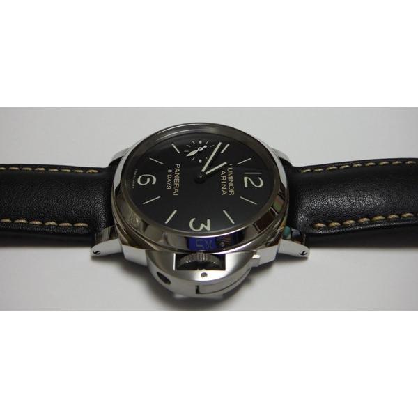 OFFICINE PANERAI  オフィチーネ・パネライ ルミノールマリーナ 8DAYS SS ブラックダイアル 44mm カーフレザー　PAM00510｜suisho｜03