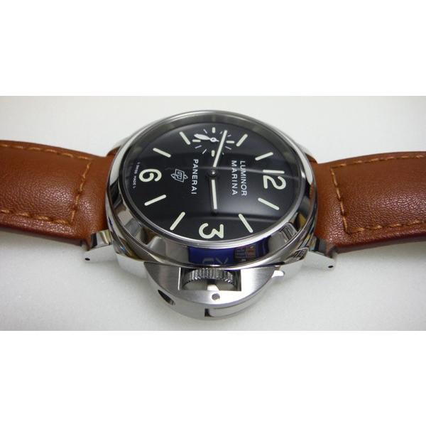 OFFICINE PANERAI パネライ ルミノールマリーナ ロゴ Acciaio 手巻 44mm SS レザー　PAM01005｜suisho｜05