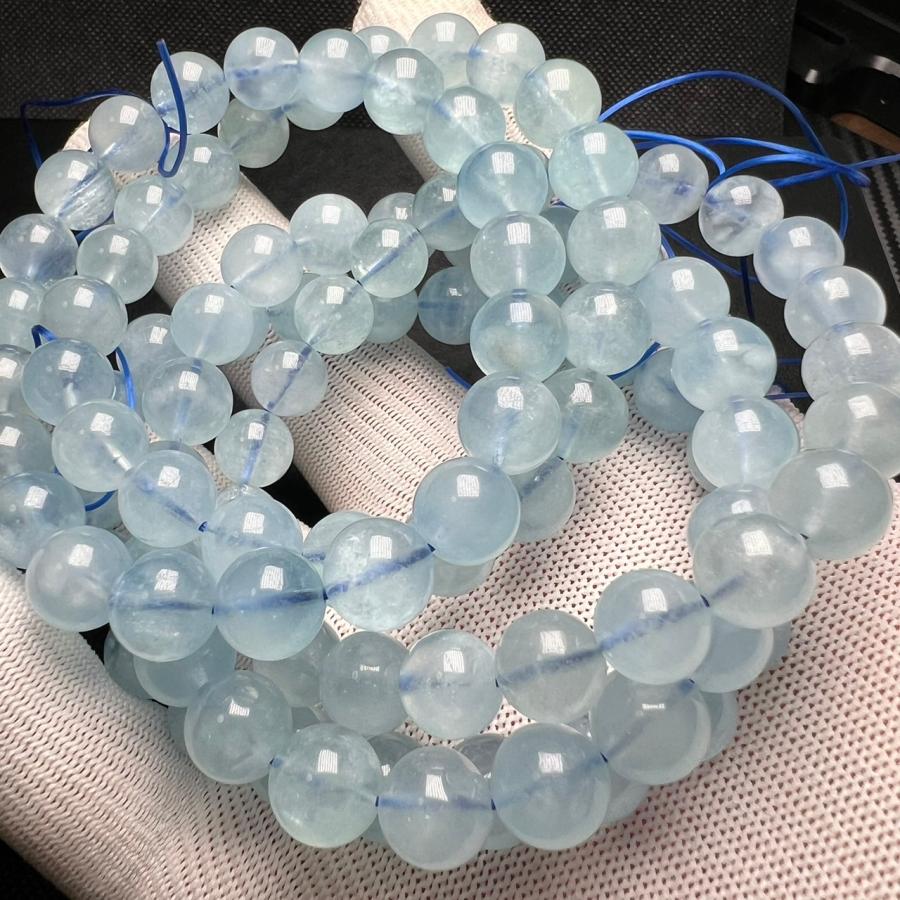 アクアマリン ブレスレット 約9.5mm 高品質++]アクアマリンブレスレット（約9.5mm玉） - 埼玉県吉川市の