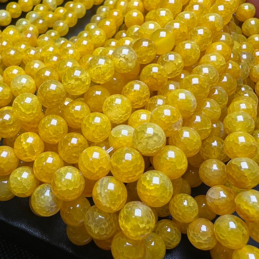 イエロー ドラゴンアゲート 10mm 連売り 1竜門石 ブレスレット2本分