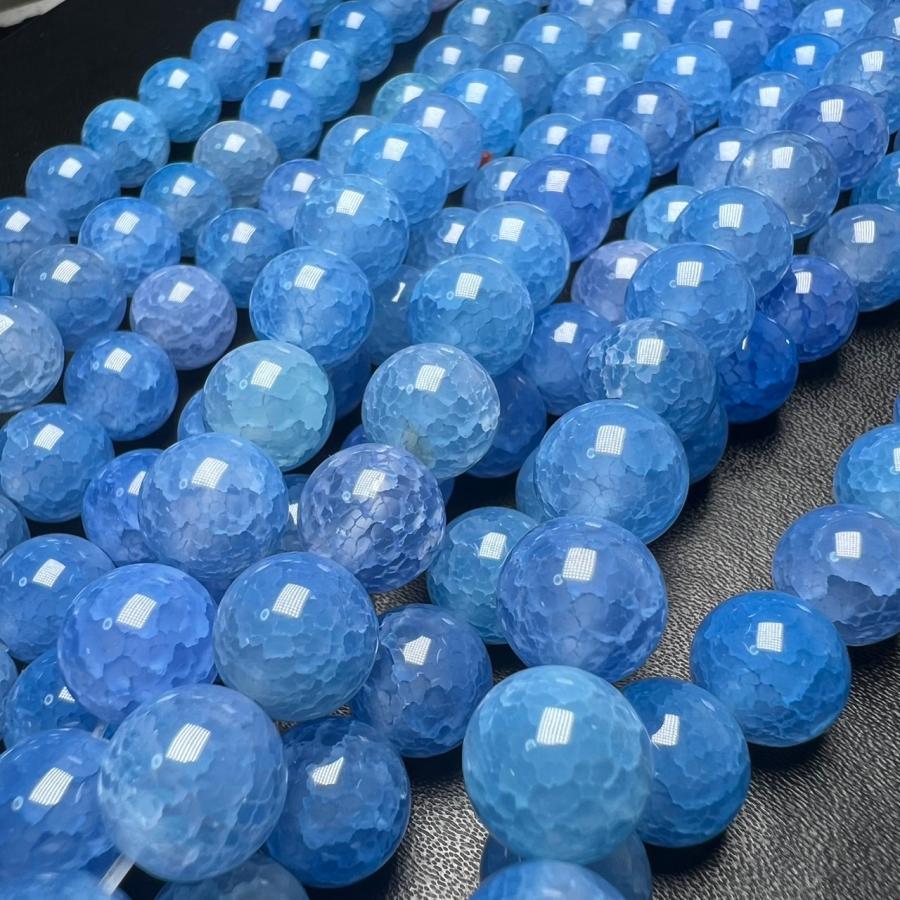 ブルー ドラゴンアゲート 10mm 連売り 1竜門石 ブレスレット2本分