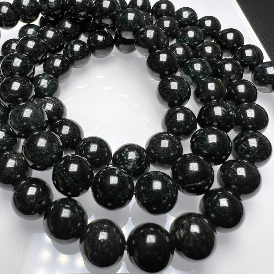 希少 ブラック翡翠 8mm 連売り 本翡翠 ヒスイ ブレスレット2本分