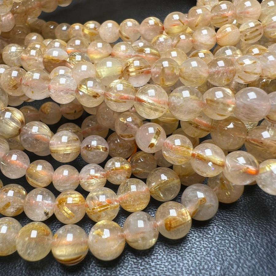 ハイグレード ゴールドルチルクォーツ 6mm 54cm 3連ブレスレット