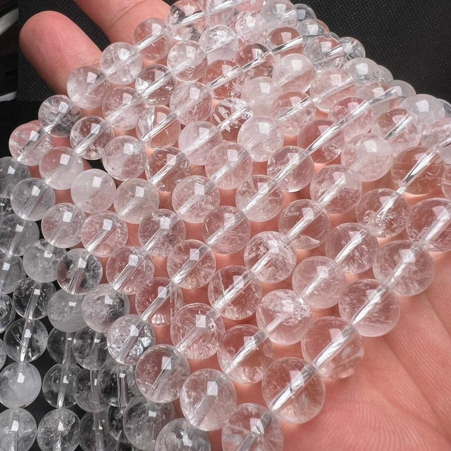 マニカラン産 天然結晶入り ヒマラヤ 水晶 10mm 連売り 38cm