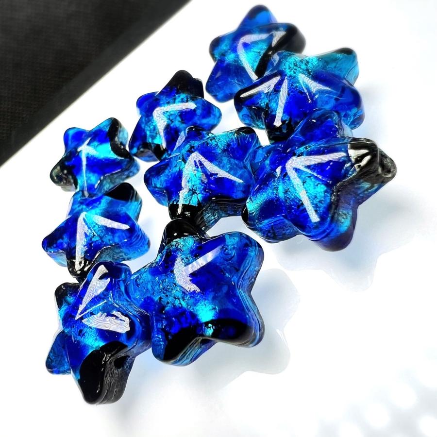 蓄光 ホタルガラス 星型 16mm 10粒 スター とんぼガラス とんぼ玉 沖縄