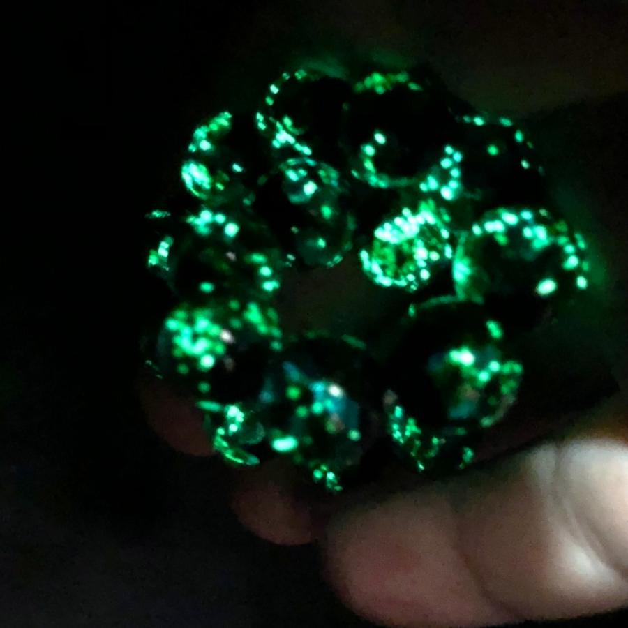 蓄光 ホタルガラス 12mm 10個セット ワインレット 沖縄 とんぼガラス