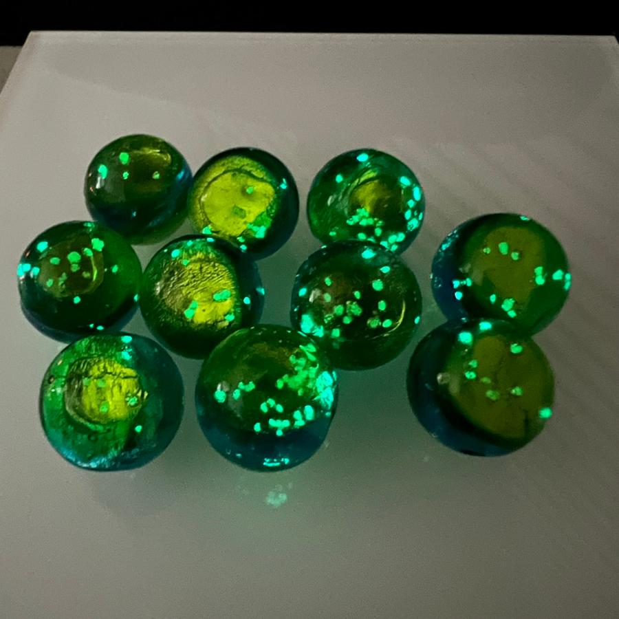 イヘヤブルー 蓄光 ホタルガラス 12mm 10個セット 沖縄 とんぼガラス