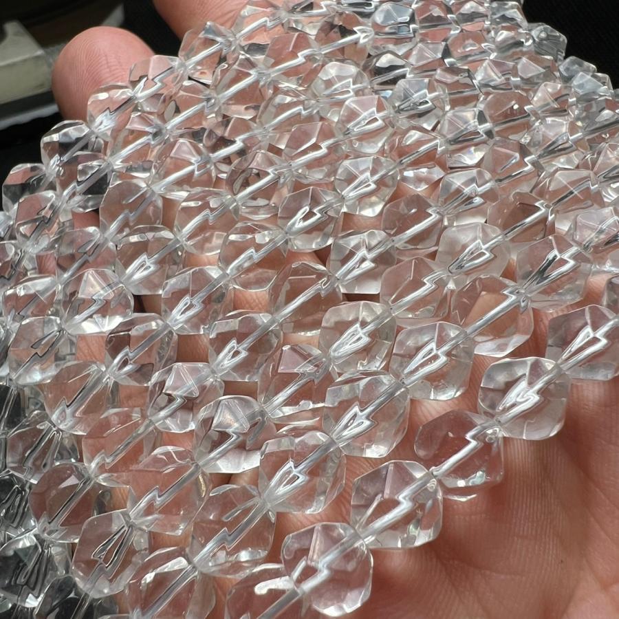 水晶 スターカット 5mm*6mm 連売り ブレスレット2本分 : STONEBIKA