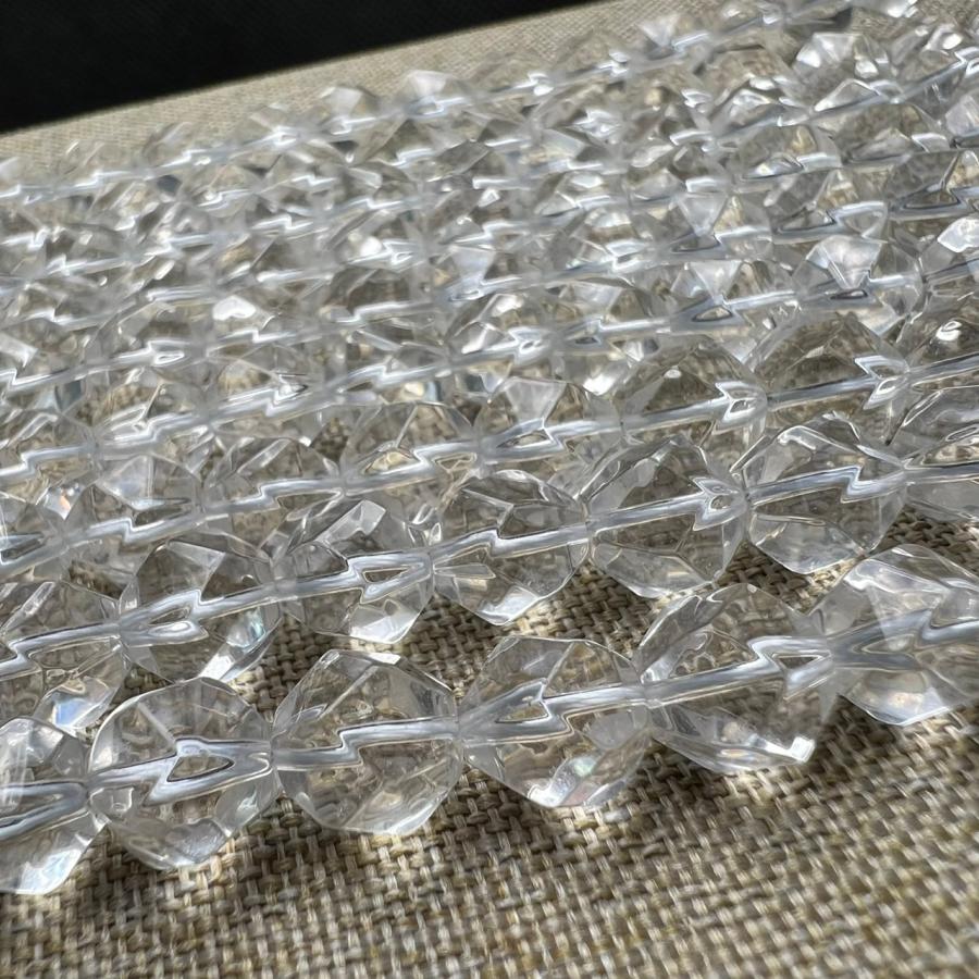 水晶 スターカット 7mm*8mm 連売り ブレスレット2本分 : STONEBIKA 