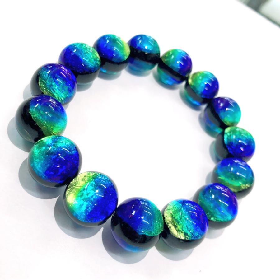 ケラママリン 蓄光 ホタルガラス 14mm±0.5mm ブレスレッド とんぼ