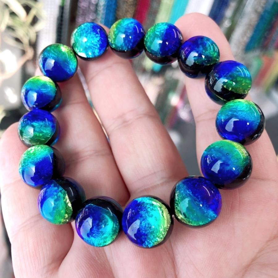 14kgf ケラママリン（蓄光性ホタルガラス ）のチャーム ケラママリン 蓄光 ホタルガラス 14mm±0.5mm ブレスレッド とんぼ