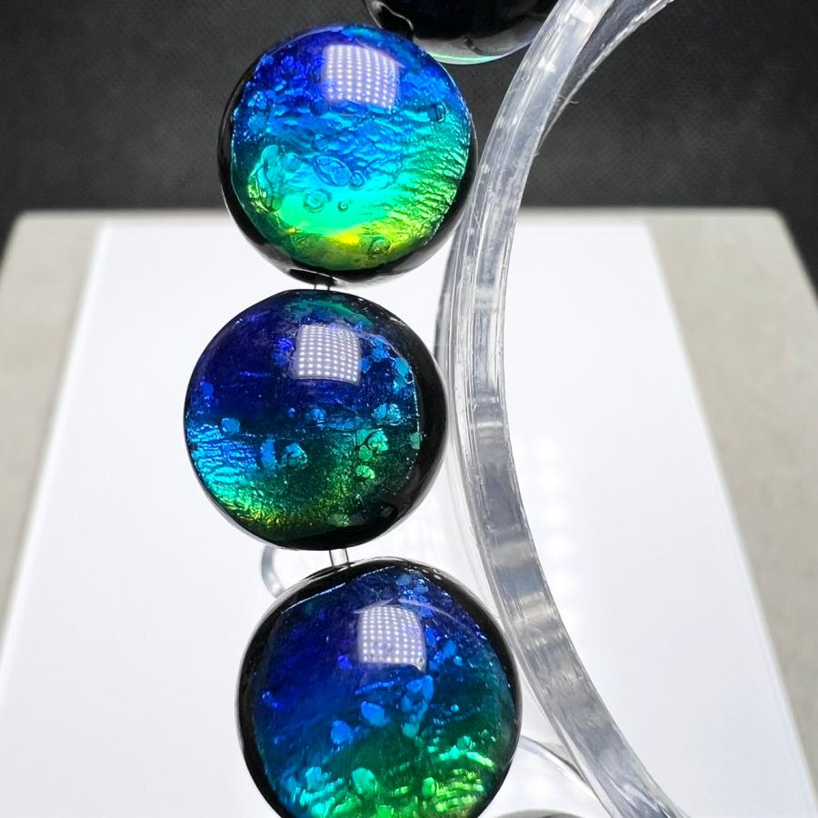ケラママリン 蓄光 ホタルガラス 10mm±0.5mm ブレスレッド とんぼ