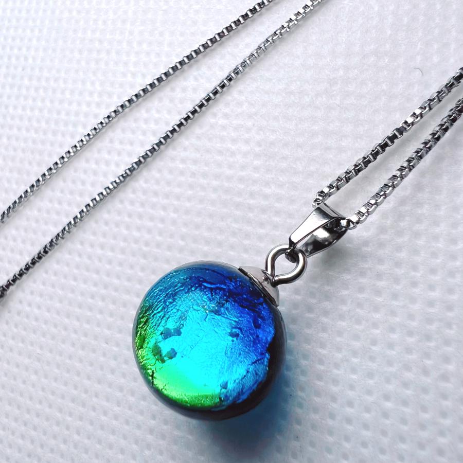 ケラママリン ホタルガラス ネックレス 14mm±0.5mm とんぼガラス