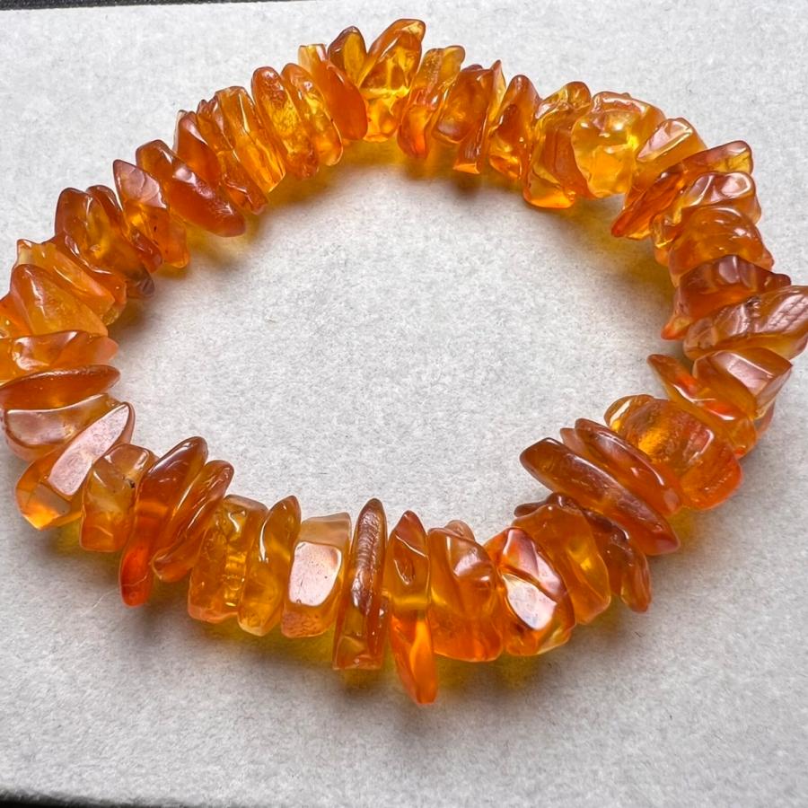天然 琥珀 ブレスレット 16mm アンバーブレスレット 非圧縮 非加熱 純