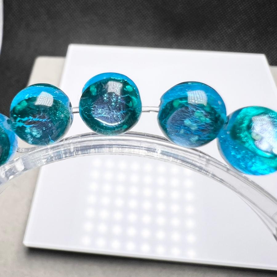 コウリブルー 蓄光 ホタルガラス 8mm±0.5mm ブレスレッド とんぼ