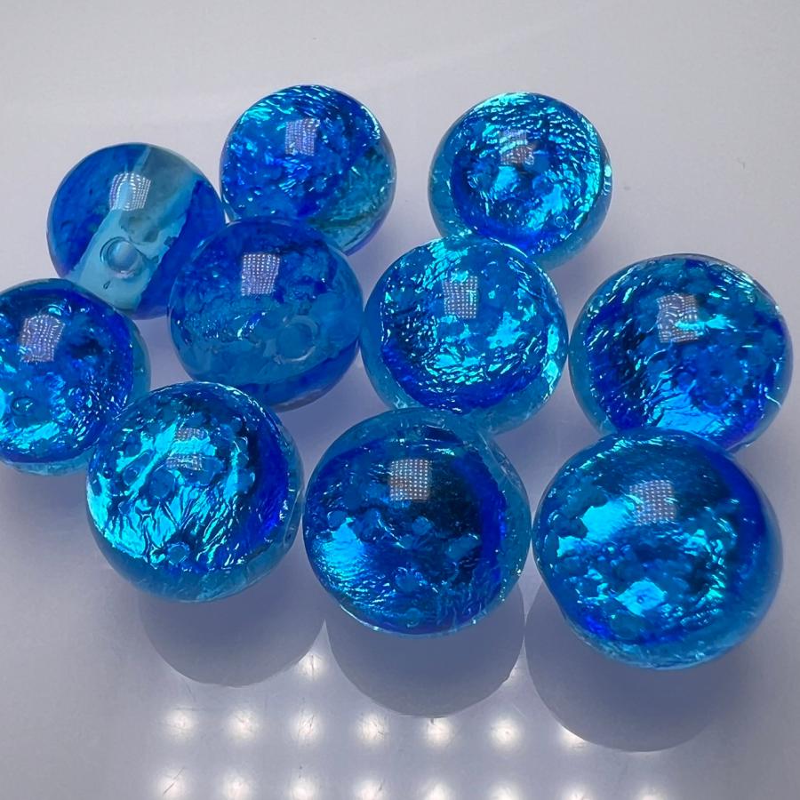 ホタルガラス ミヤコマリン 8mm±0.5mm 10粒セット 蓄光 とんぼ