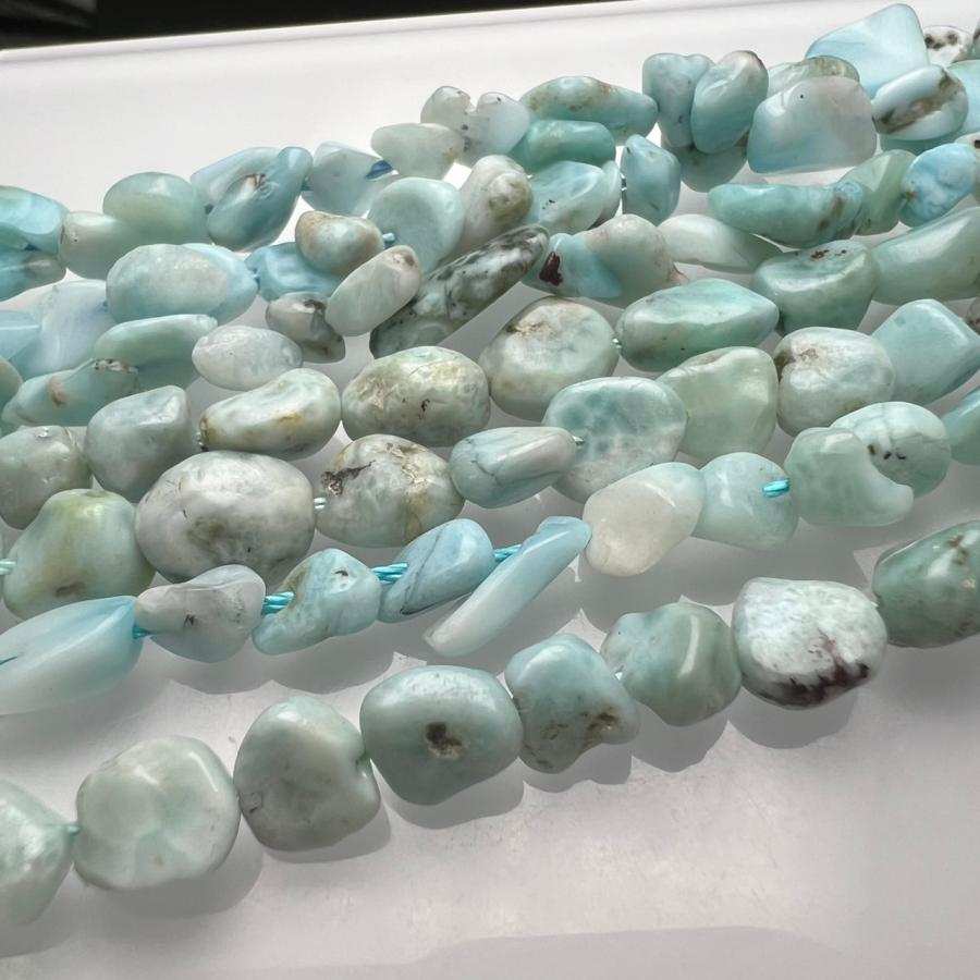 ラリマー 5mm-7mm タンブル型 連売り 38cm ブレスレット2本分