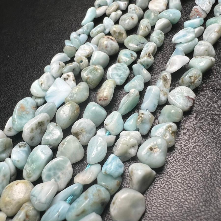 ラリマー 5mm-7mm タンブル型 連売り 38cm ブレスレット2本分