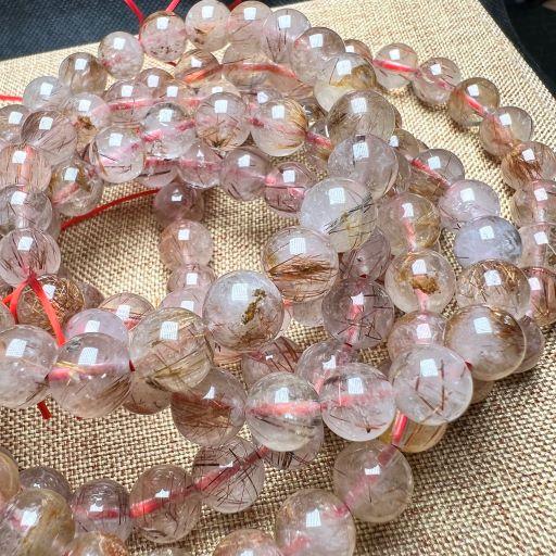 レッドオレンジルチルクォーツ 8mm 1連分 ブレスレット2本セット