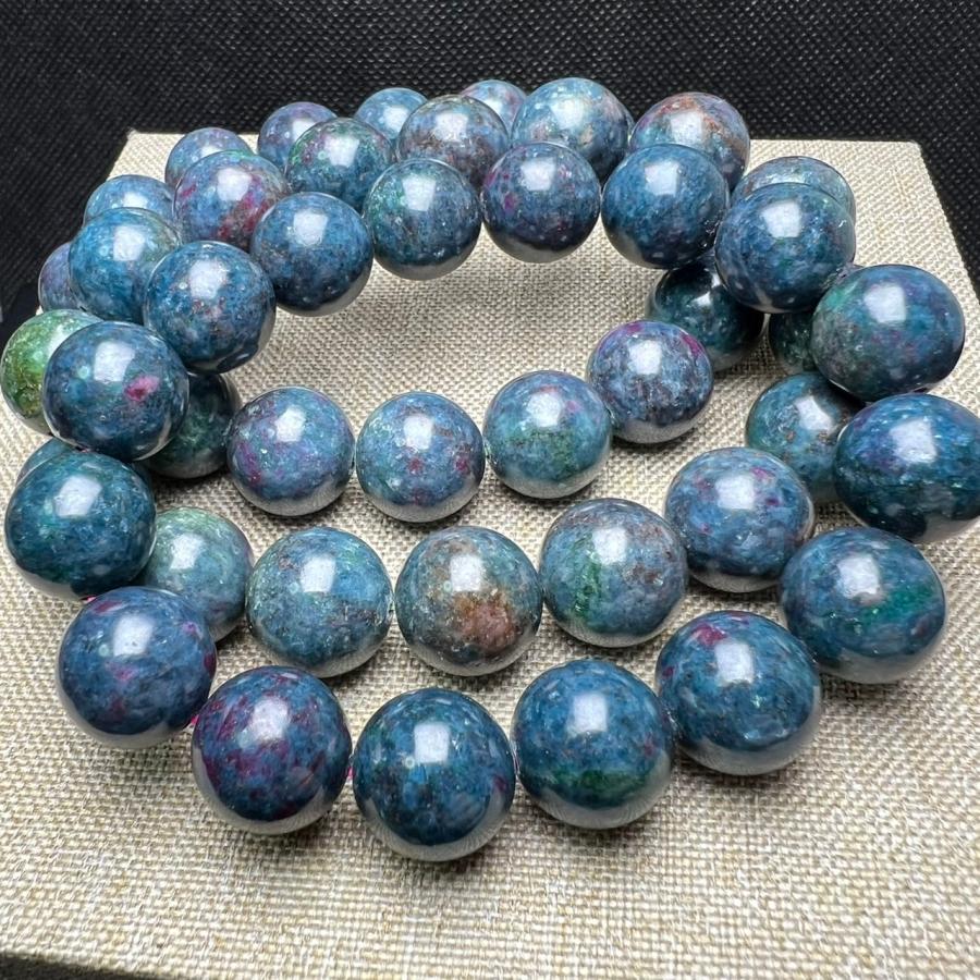 ルビーインカイヤナイト サファイア 13mm-13.5mm ブレスレット フック