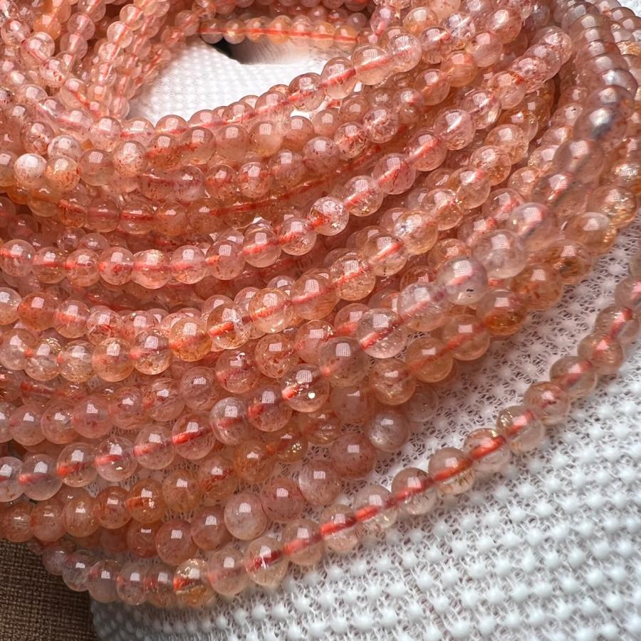 ハイグレード サンストーン 5mm 連売り 54cm 3本巻きブレスレット