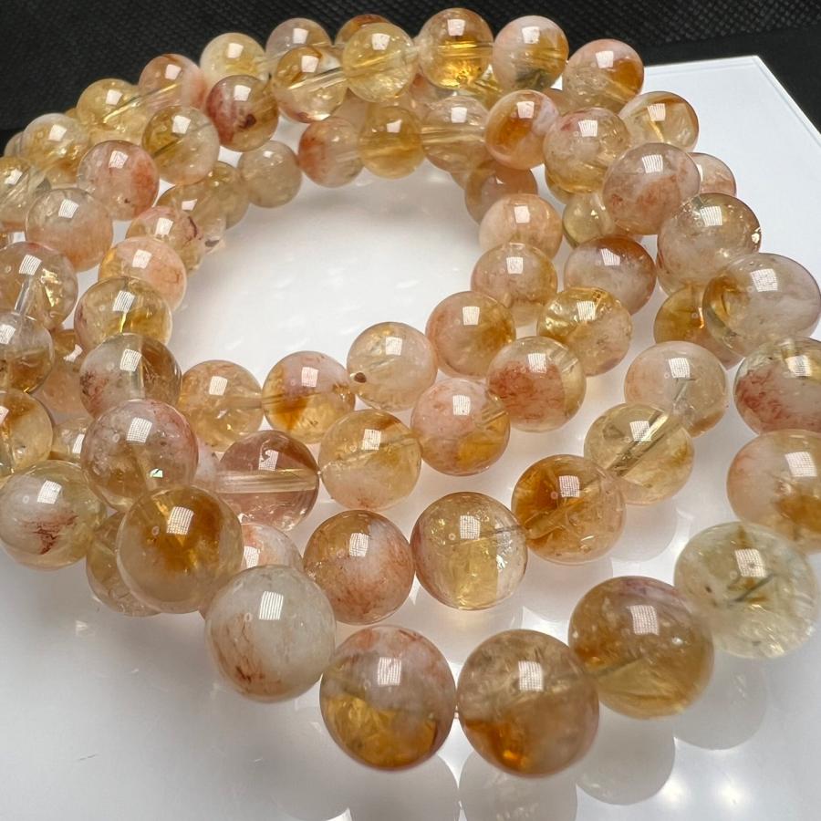 リントリンページ セリサイトシトリンクォーツ 8-8.5mm 1連分 ブレスレット2本