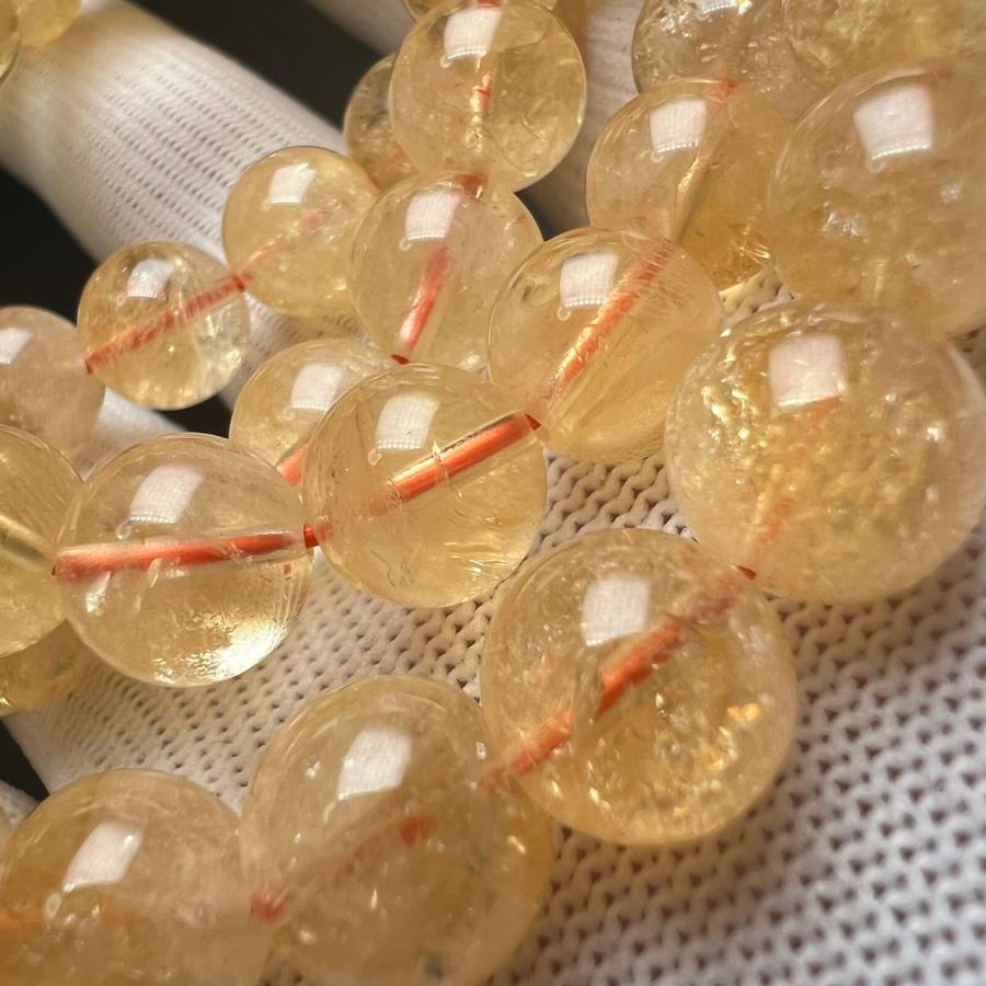 天然 シトリンクォーツ 10mm 1連分 天然石 ブレスレット2本セット