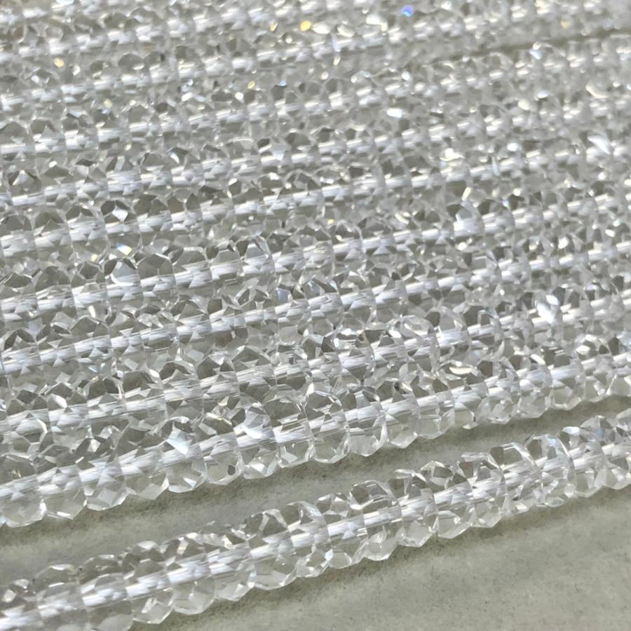 水晶 ボタンスターカット 3mm*6mm 連売り 38cm ブレスレット2本分 本