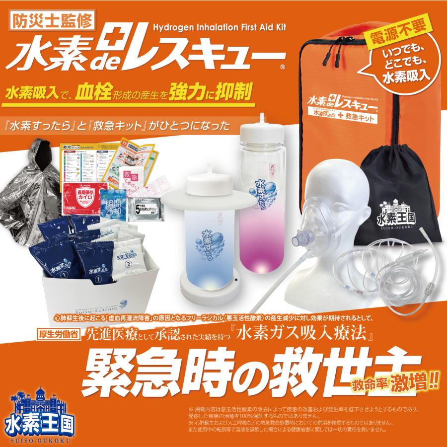 ポータブル水素吸入キット 水素deレスキューお得セット （水素吸入器