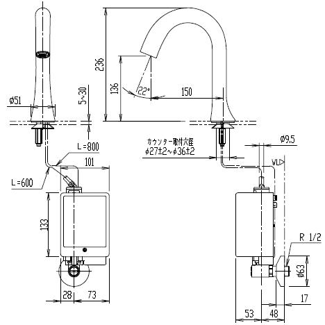 Lixil Inax 自動水栓 オートマージュ グースネック Am 210c アクエナジー水力発電式 単水栓 Am210c スイスイマート 通販 Yahoo ショッピング