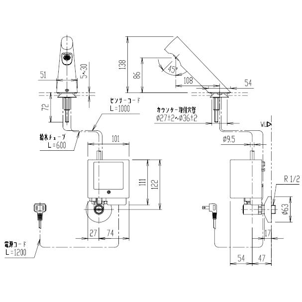 LIXIL LIXIL・INAX 自動水栓 AM-300CV1 オートマージュA 単水栓 LIXIL LIXIL・INAX 自動水栓 AM-300CV1 オートマージュA 単水栓