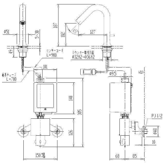 LIXIL LIXIL・INAX 自動水栓 AM-320T オートマージュMX 混合水栓 LIXIL LIXIL・INAX 自動水栓 AM-320T オートマージュMX 混合水栓
